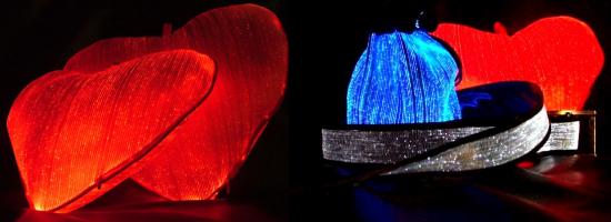 Totally Geeky or Geek Chic? Fiber Optic Heart Pillows
